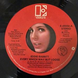 Eddie Rabbitt Every Which Way But Loose Vinyl 45 Record '78